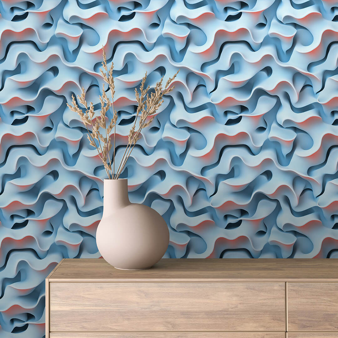 Papier Peint 3D Ondulations Design Luxueux et Moderne