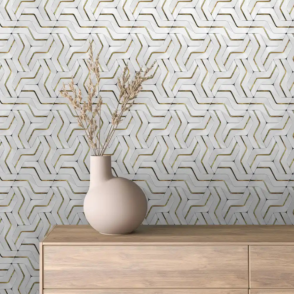 Papier Peint 3D Géométrique Moderne Design Minimaliste Élégant