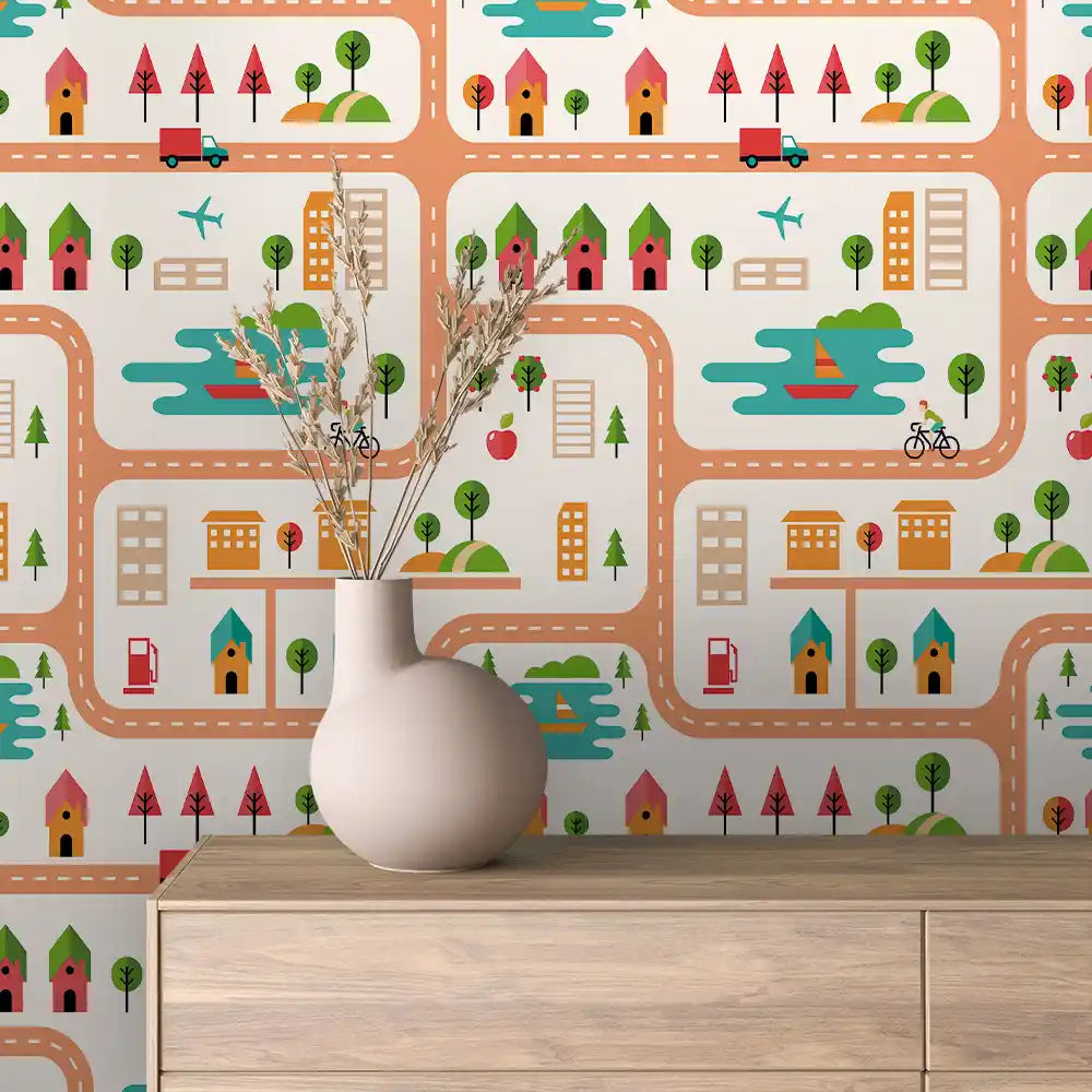 Papier Peint Enfant Univers Espace Motifs Ludiques et Colorés