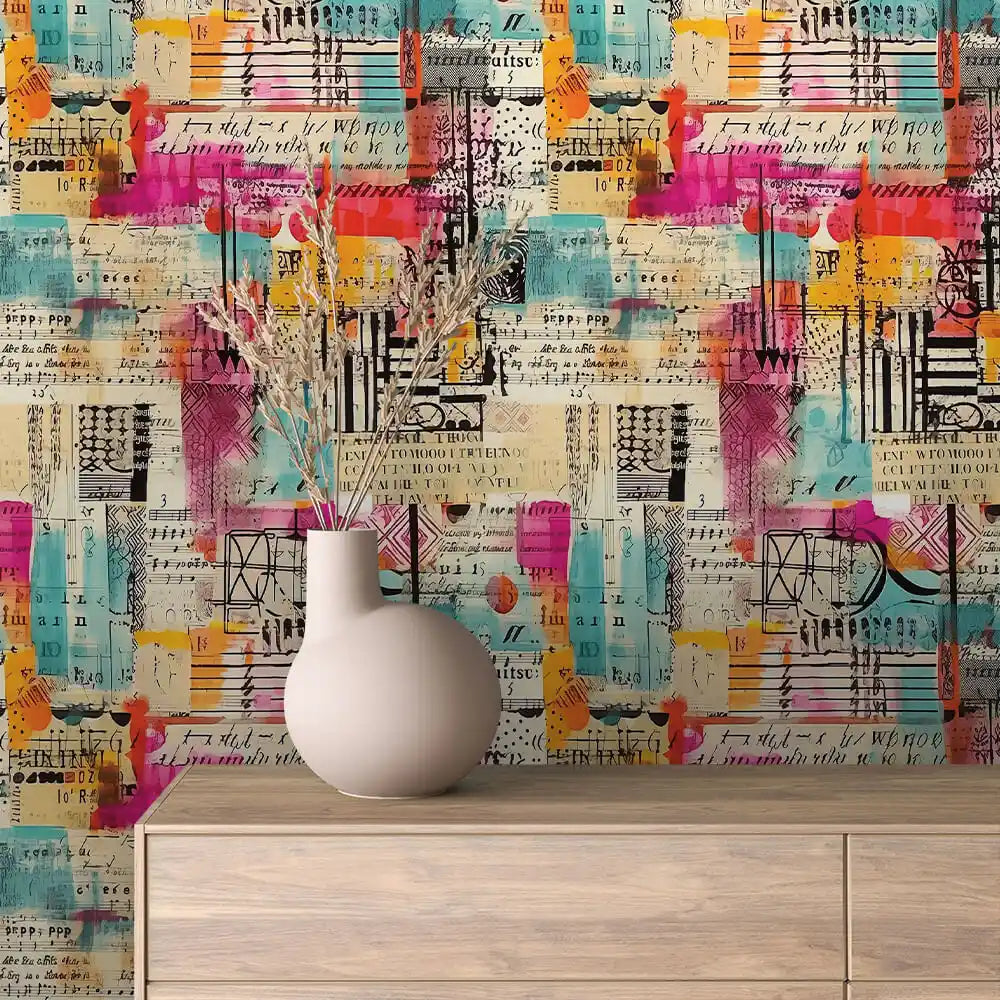 Papier Peint Graffiti Urbain Multicolore Style Street Art Dynamique
