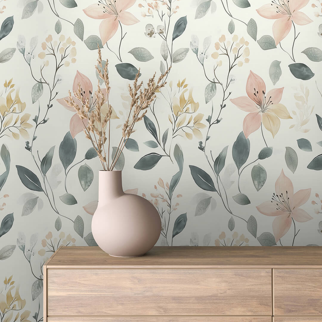 Papier Peint Floral Aquarelle Élégance Douce et Naturelle