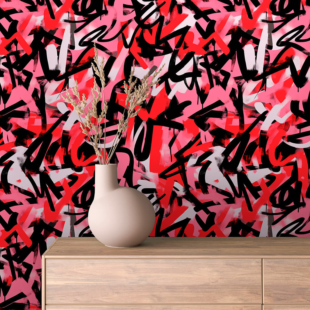Papier Peint Artistique Style Street Art Multicolore
