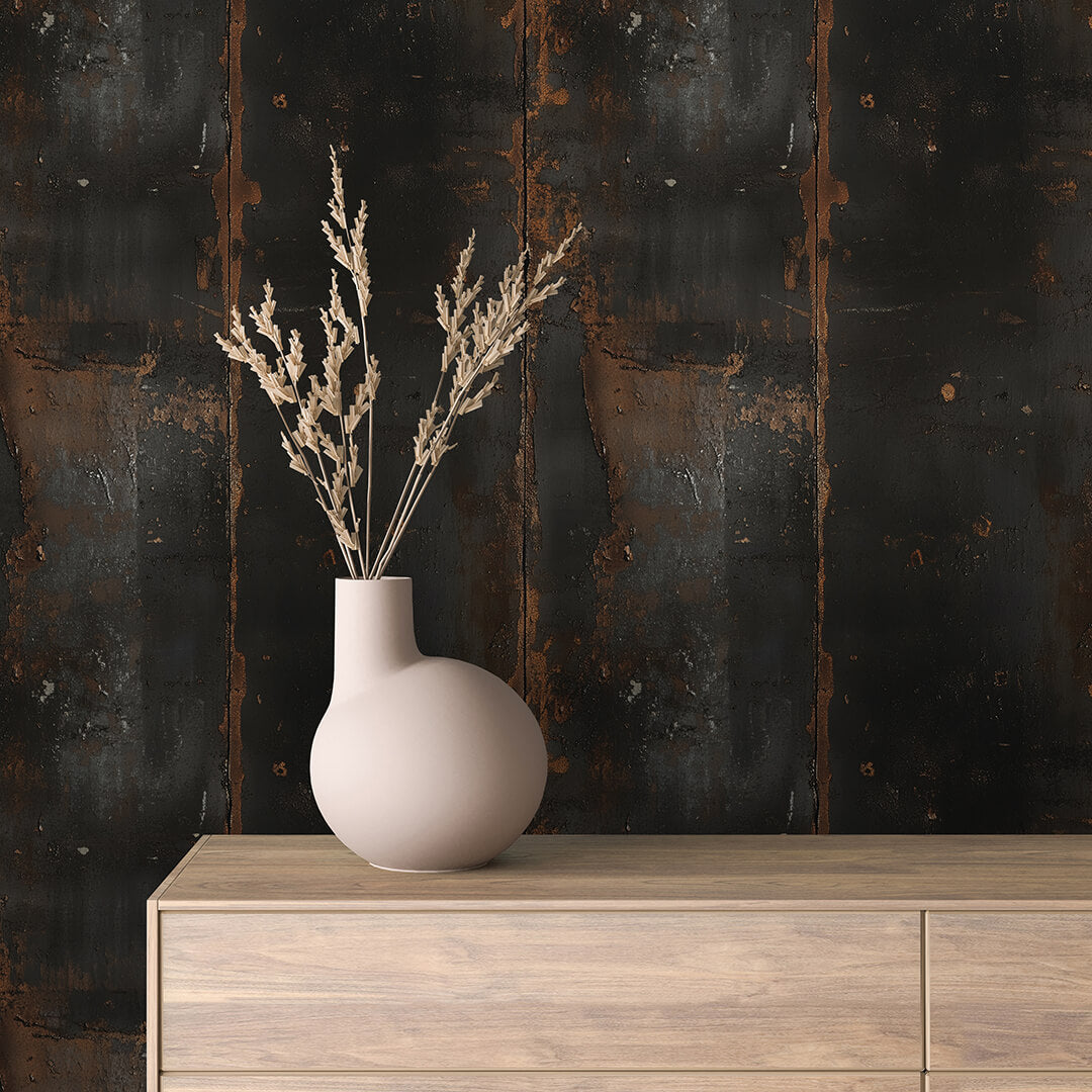 Papier Peint Effet Métal Industriel – Style Loft Vintage