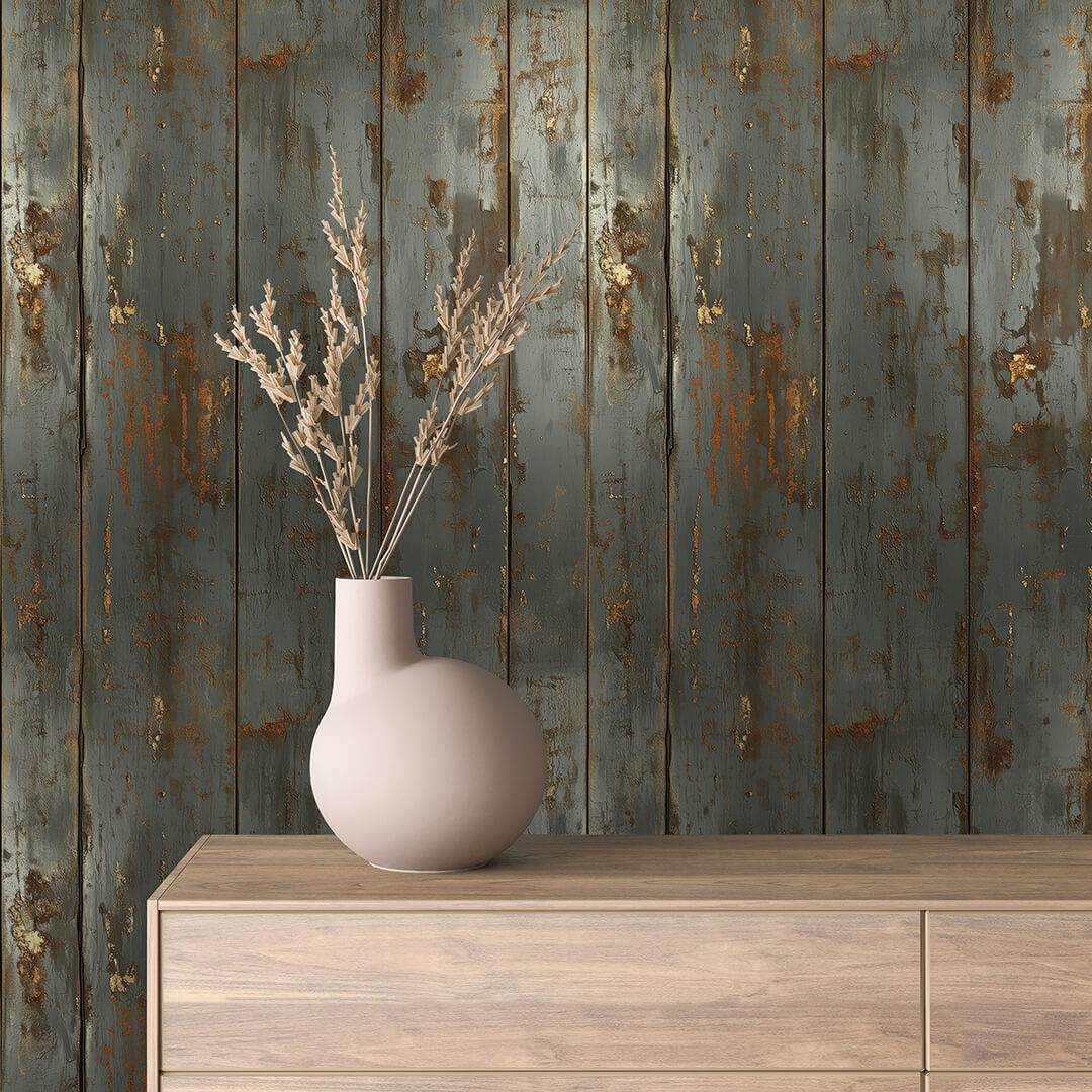 Papier Peint Effet Métal Industriel – Style Loft Vintage