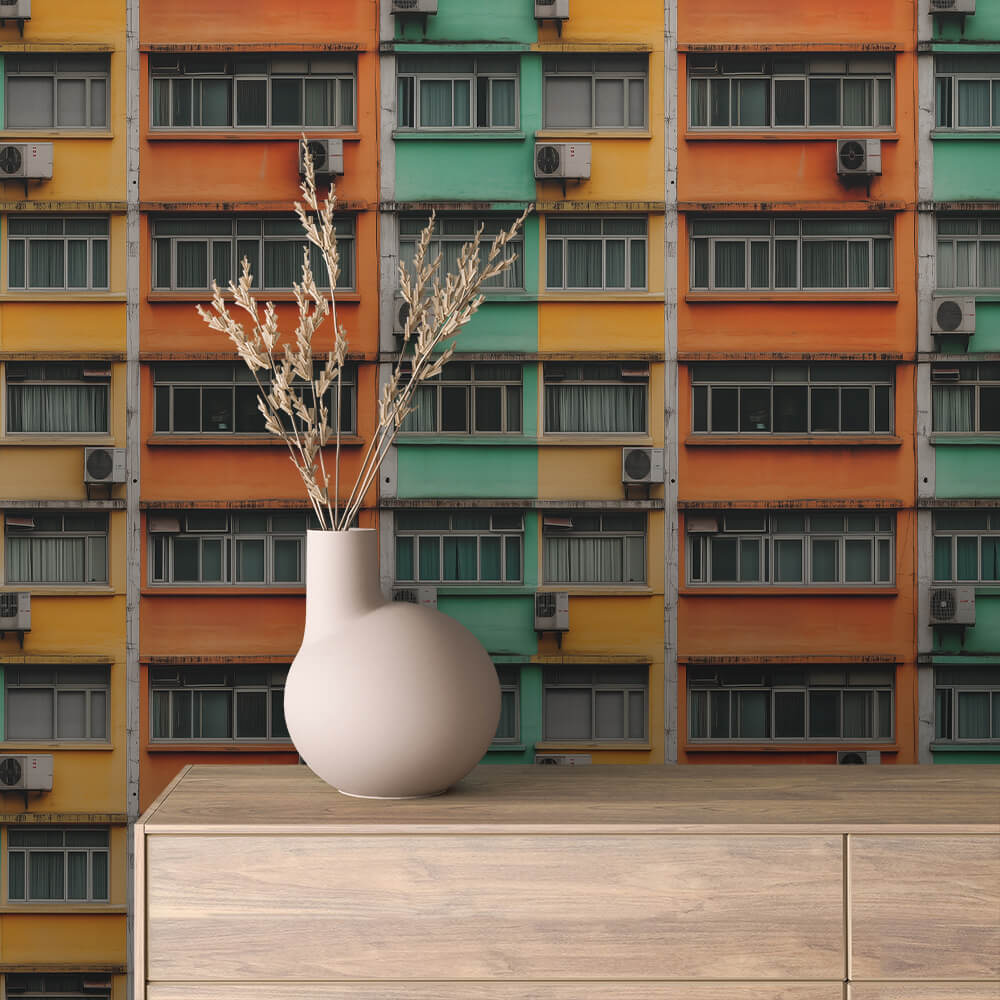 Papier Peint Enfant Ville Colorée Univers Ludique et Créatif