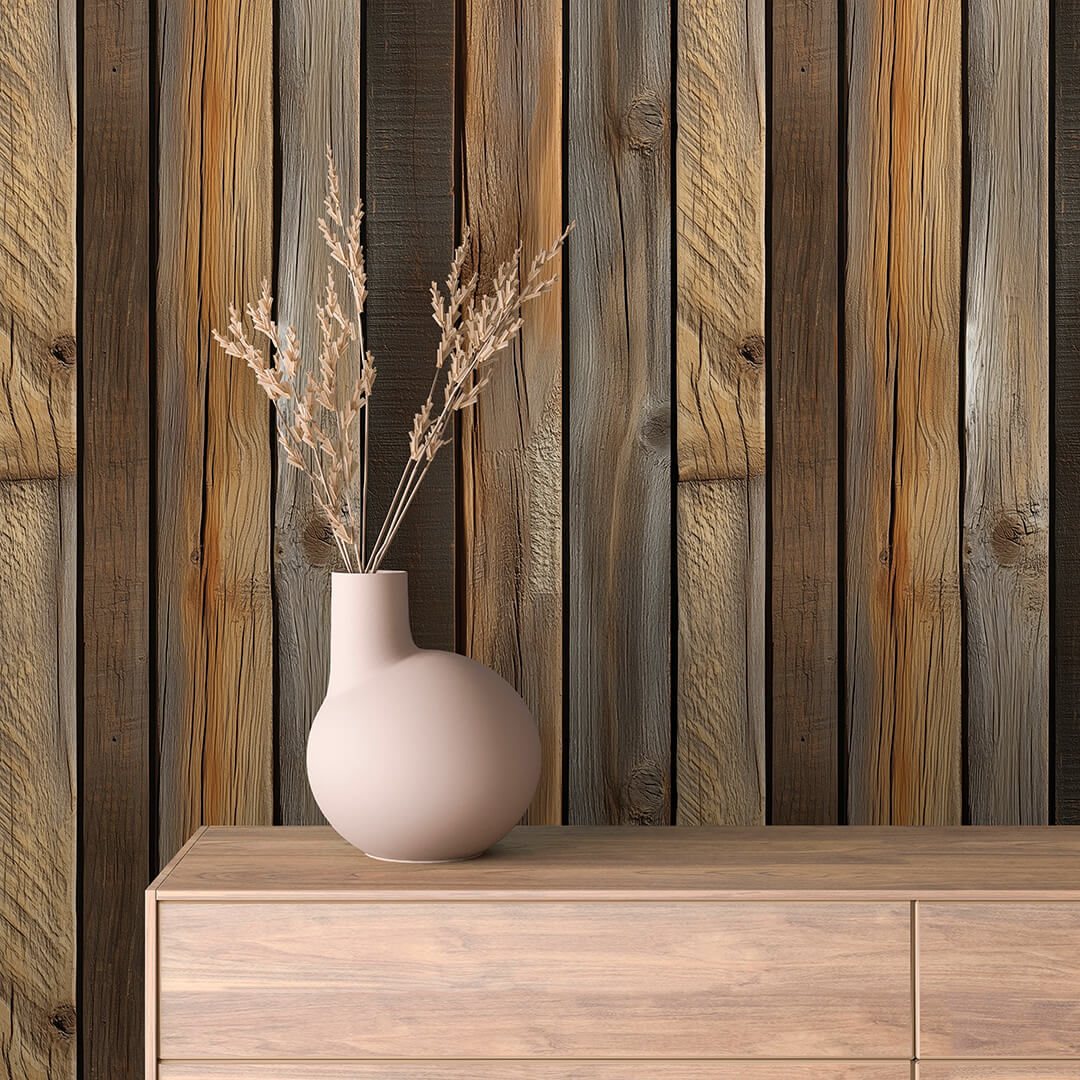 Papier Peint Effet Bois Vieilli Style Rustique Moderne