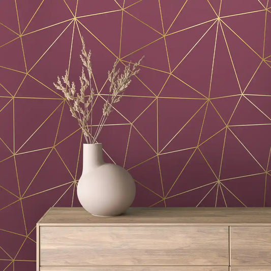 Papier Peint Géométrique Bordeaux Design Moderne & Chic
