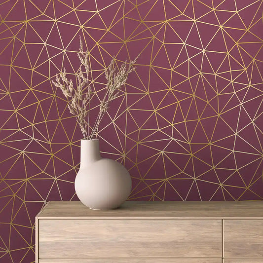 Papier Peint Géométrique Bordeaux Design Moderne & Chic