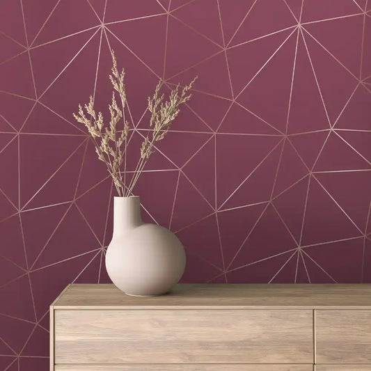 Papier Peint Géométrique Bordeaux Design Moderne & Chic