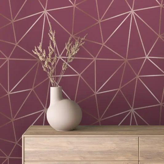 Papier Peint Géométrique Bordeaux Design Moderne & Chic
