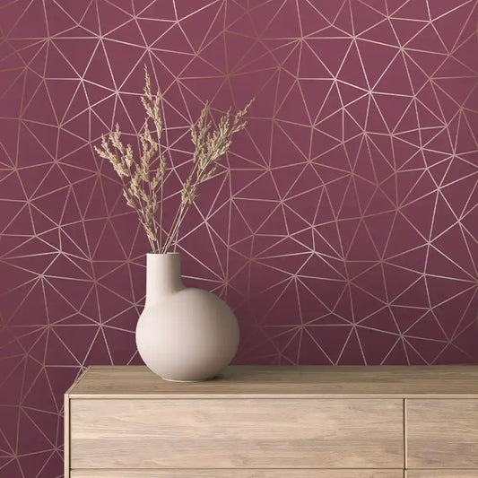 Papier Peint Géométrique Bordeaux Design Moderne & Chic