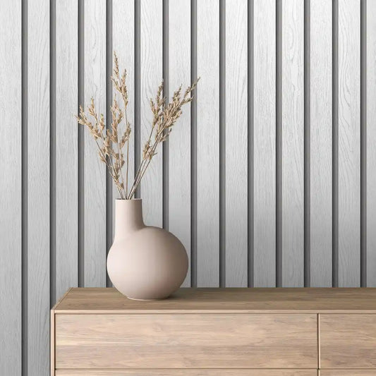 Papier Peint Lattes de Bois Naturel Effet Mur 3D Moderne