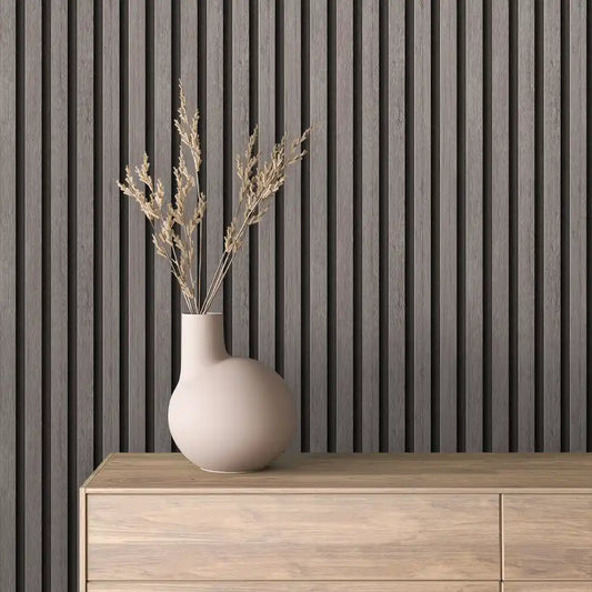 Papier Peint Lattes de Bois Naturel Effet Mur 3D Moderne