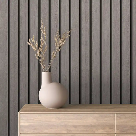 Papier Peint Lattes de Bois Naturel Effet Mur 3D Moderne