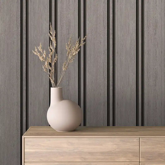 Papier Peint Lattes de Bois Naturel Effet Mur 3D Moderne
