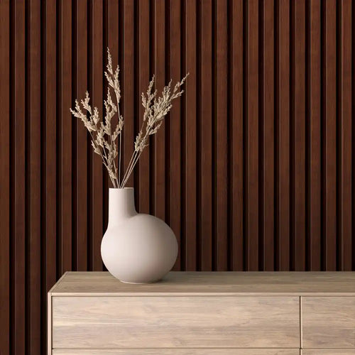Papier Peint Lattes de Bois Naturel Effet Mur 3D Moderne
