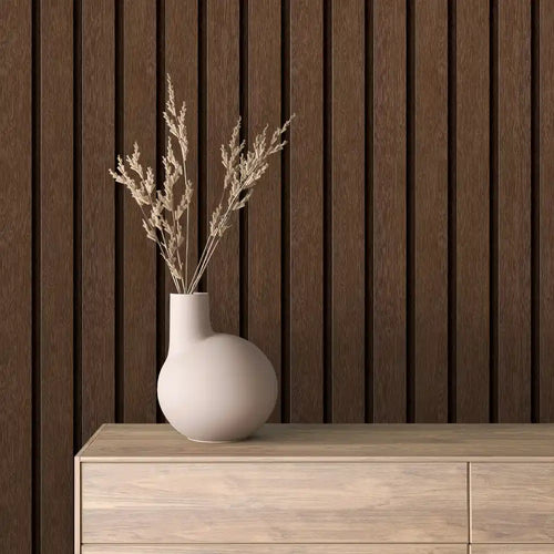 Papier Peint Lattes de Bois Naturel Effet Mur 3D Moderne
