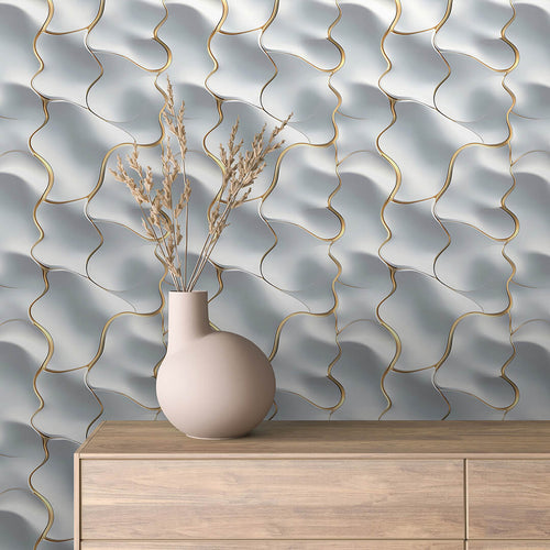 Papier Peint 3D Ondulations Design Luxueux et Moderne