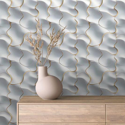 Papier Peint 3D Ondulations Design Luxueux et Moderne