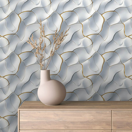 Papier Peint 3D Ondulations Design Luxueux et Moderne