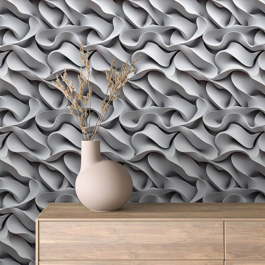 Papier Peint 3D Ondulations Design Luxueux et Moderne