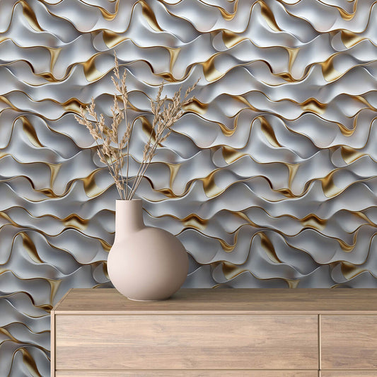 Papier Peint 3D Ondulations Design Luxueux et Moderne