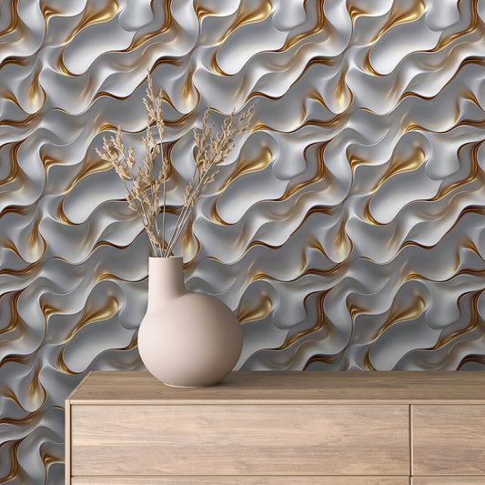 Papier Peint 3D Ondulations Design Luxueux et Moderne