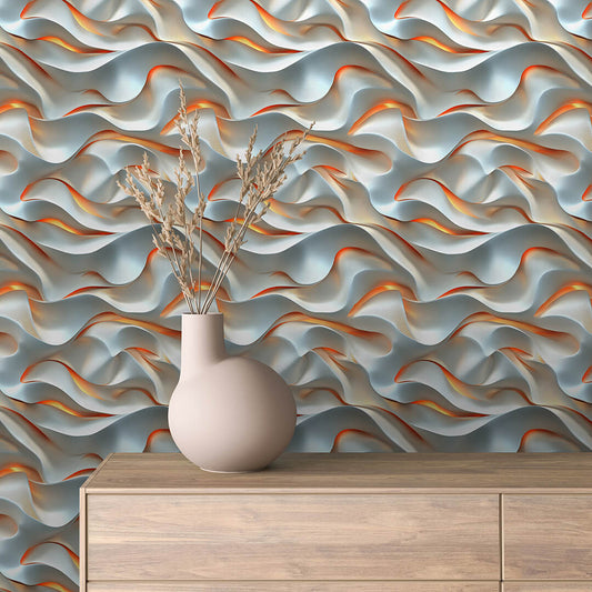 Papier Peint 3D Ondulations Design Luxueux et Moderne