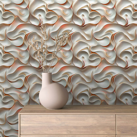 Papier Peint 3D Ondulations Design Luxueux et Moderne