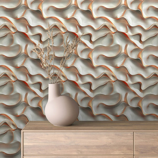 Papier Peint 3D Ondulations Design Luxueux et Moderne