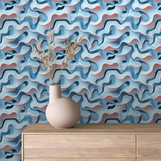 Papier Peint 3D Ondulations Design Luxueux et Moderne