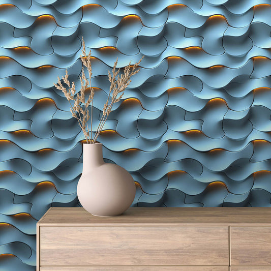 Papier Peint 3D Ondulations Design Luxueux et Moderne