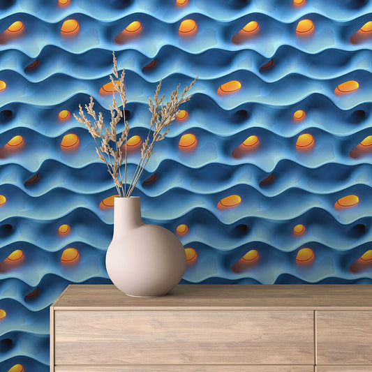 Papier Peint 3D Ondulations Design Luxueux et Moderne