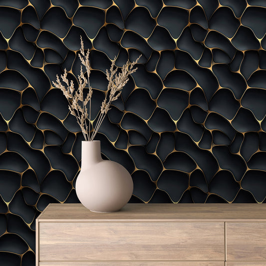 Papier Peint 3D Ondulations Design Luxueux et Moderne