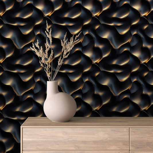 Papier Peint 3D Ondulations Design Luxueux et Moderne