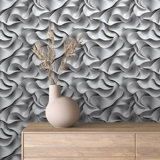 Papier Peint 3D Ondulations Design Luxueux et Moderne
