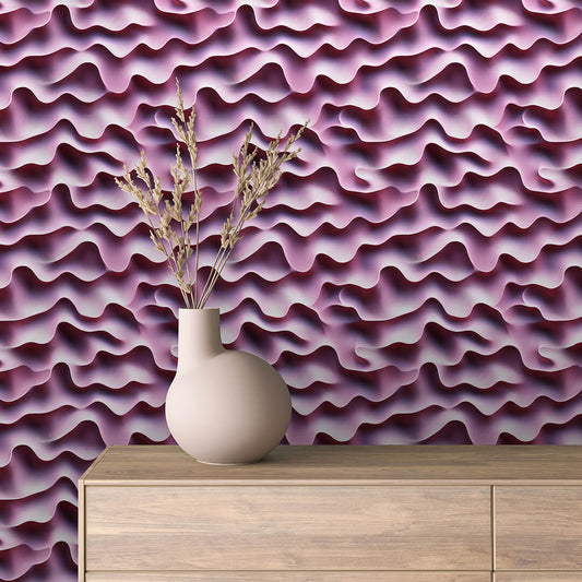 Papier Peint 3D Ondulations Design Luxueux et Moderne