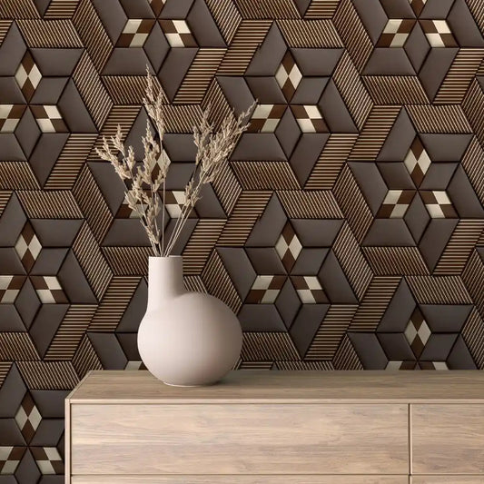 Papier Peint 3D Spirale Géométrique Effet Luxueux et Moderne