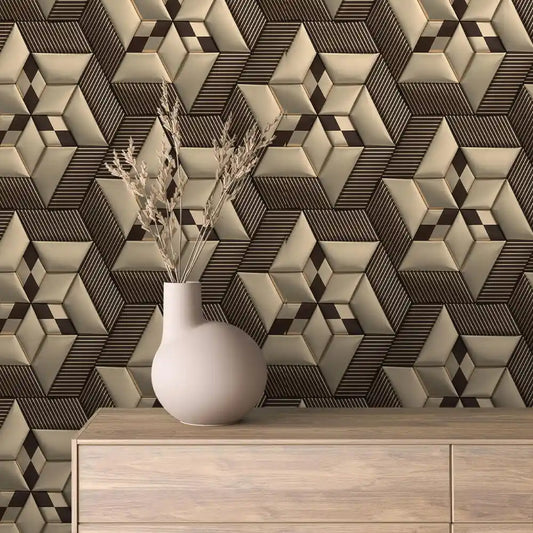 Papier Peint 3D Spirale Géométrique Effet Luxueux et Moderne