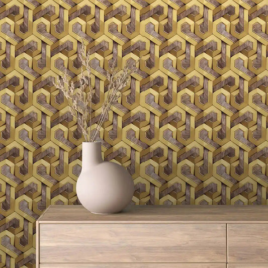 Papier Peint 3D Spirale Géométrique Effet Luxueux et Moderne