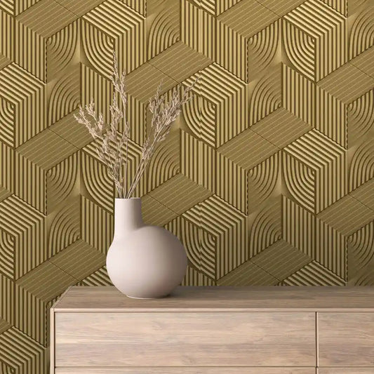 Papier Peint 3D Spirale Géométrique Effet Luxueux et Moderne