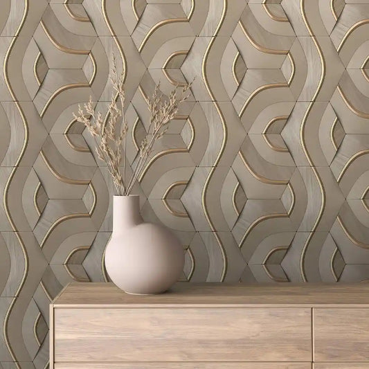 Papier Peint 3D Spirale Géométrique Effet Luxueux et Moderne