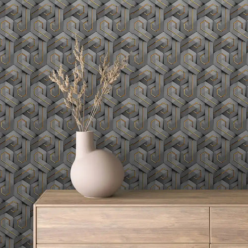 Papier Peint 3D Spirale Géométrique Effet Luxueux et Moderne