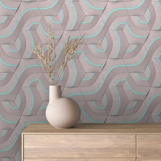 Papier Peint 3D Spirale Géométrique Effet Luxueux et Moderne