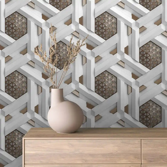 Papier Peint 3D Spirale Géométrique Effet Luxueux et Moderne