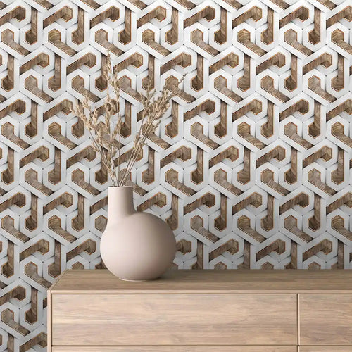 Papier Peint 3D Spirale Géométrique Effet Luxueux et Moderne