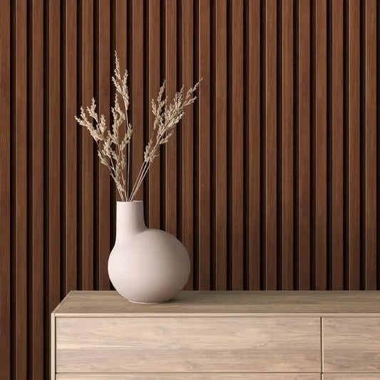 Papier Peint Lattes de Bois Naturel Effet Mur 3D Moderne