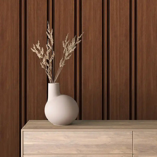 Papier Peint Lattes de Bois Naturel Effet Mur 3D Moderne
