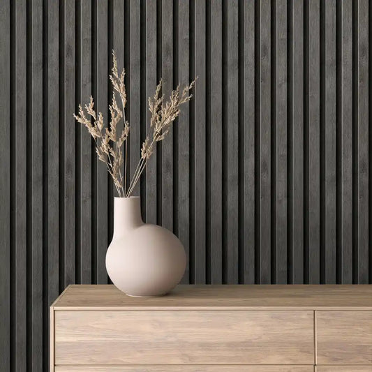 Papier Peint Lattes de Bois Naturel Effet Mur 3D Moderne