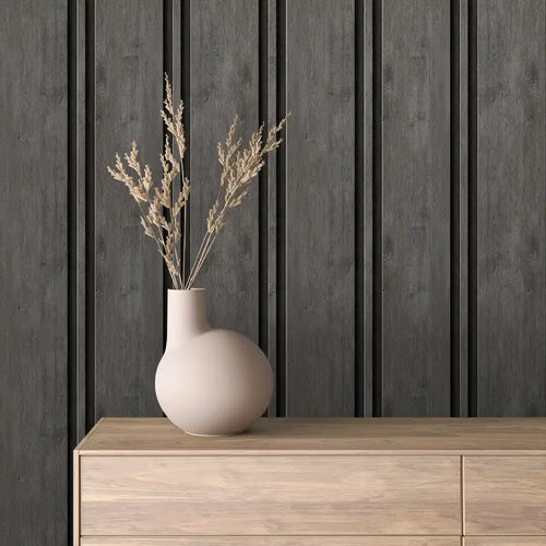 Papier Peint Lattes de Bois Naturel Effet Mur 3D Moderne